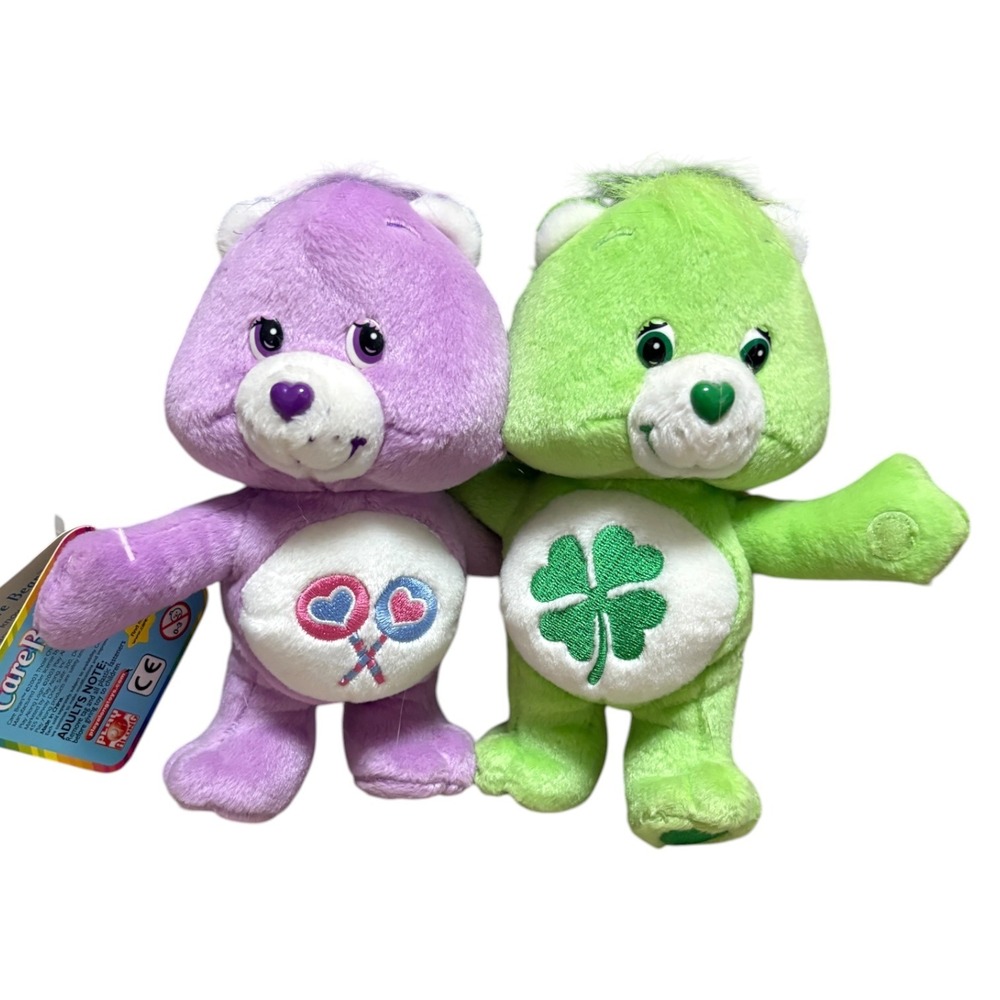 Care Bears 7in Plush Share Bear Good Luck Bear Cuddle Pairs Vintage 2003